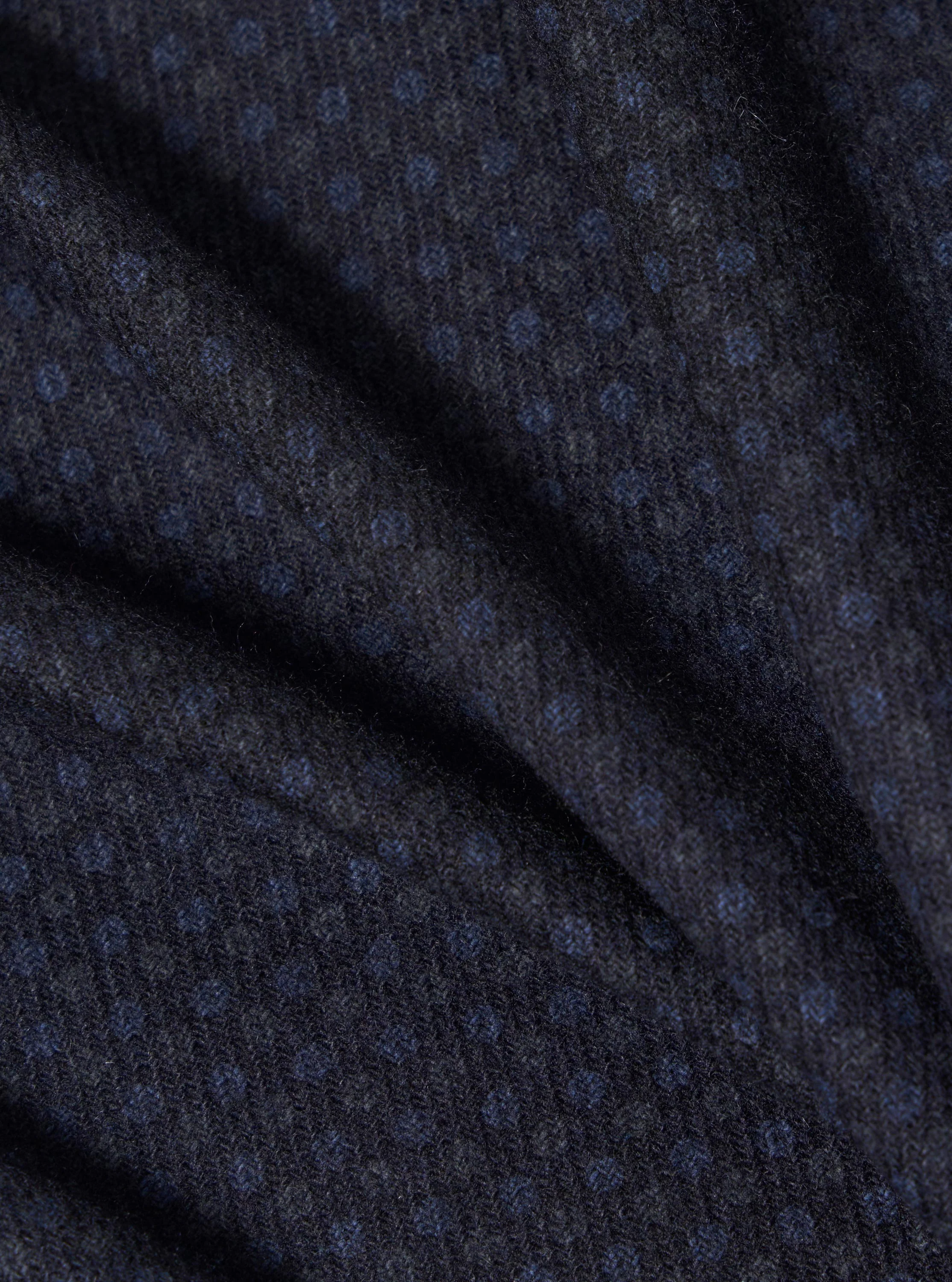Navy Dot Print Flannel Rose Bowl Jacket - Image 4