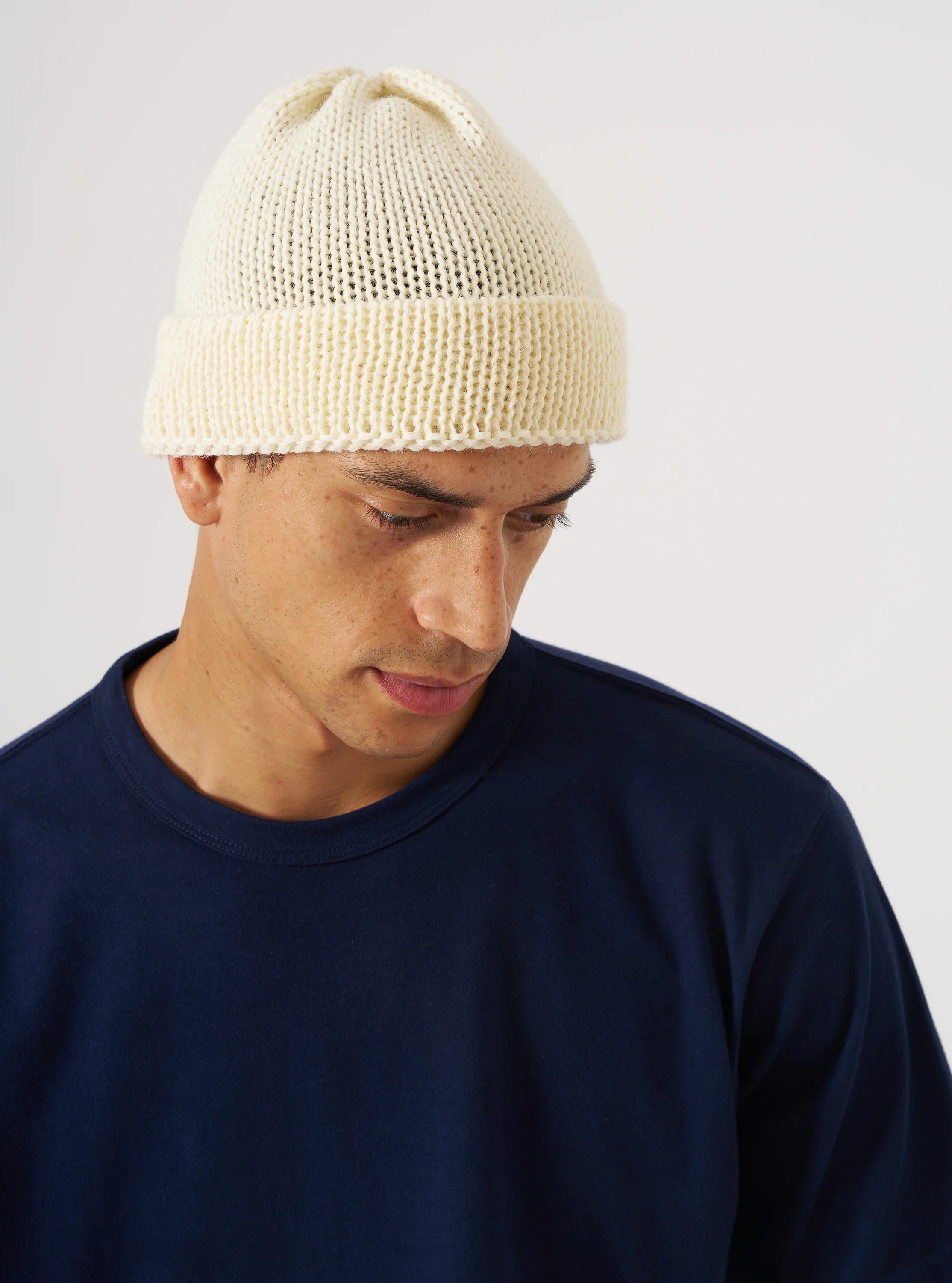Ecru British Wool Short Watch Cap - Image 2