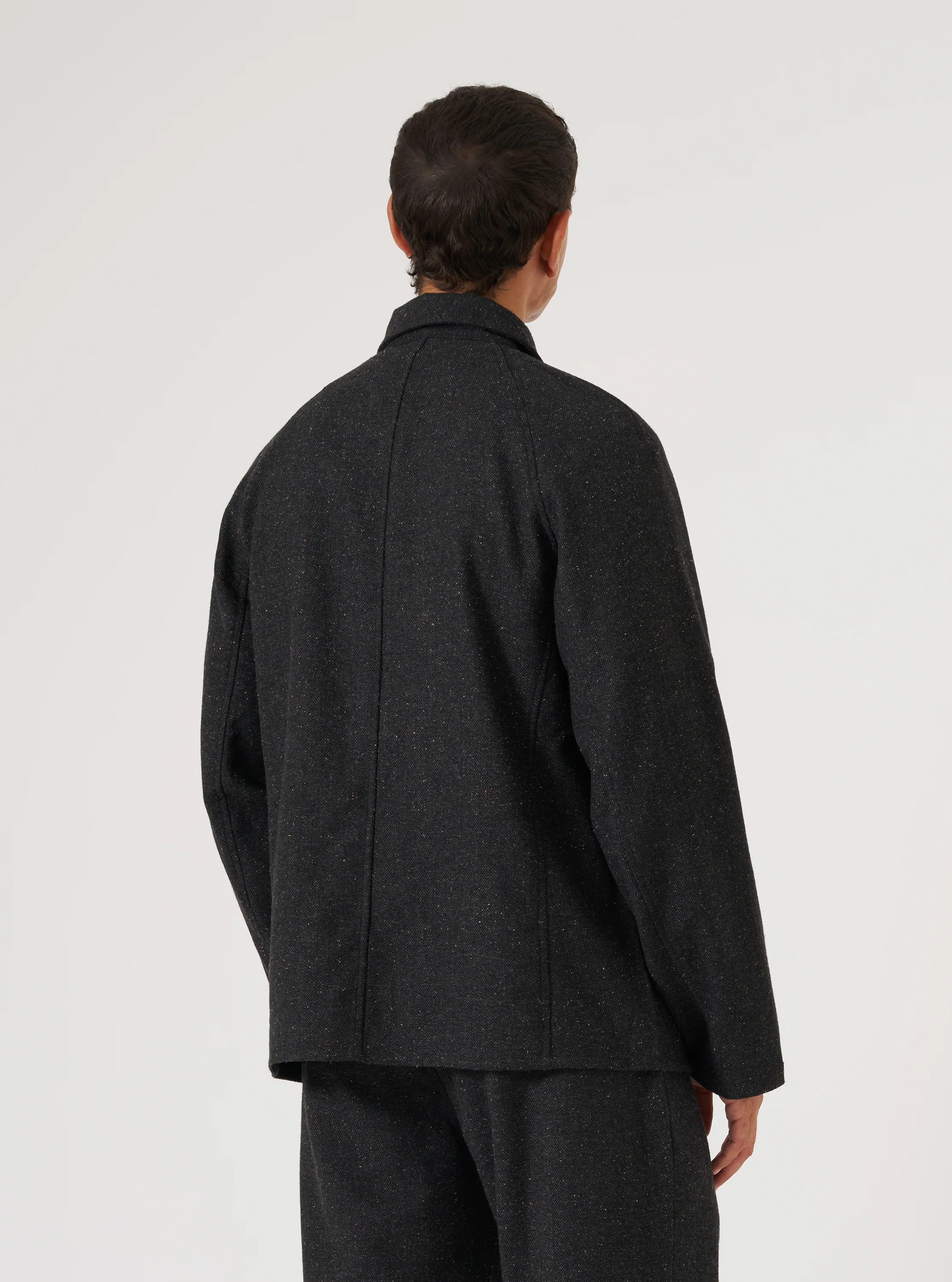 Black Salt N Pepper Tweed Station Jacket - Image 3