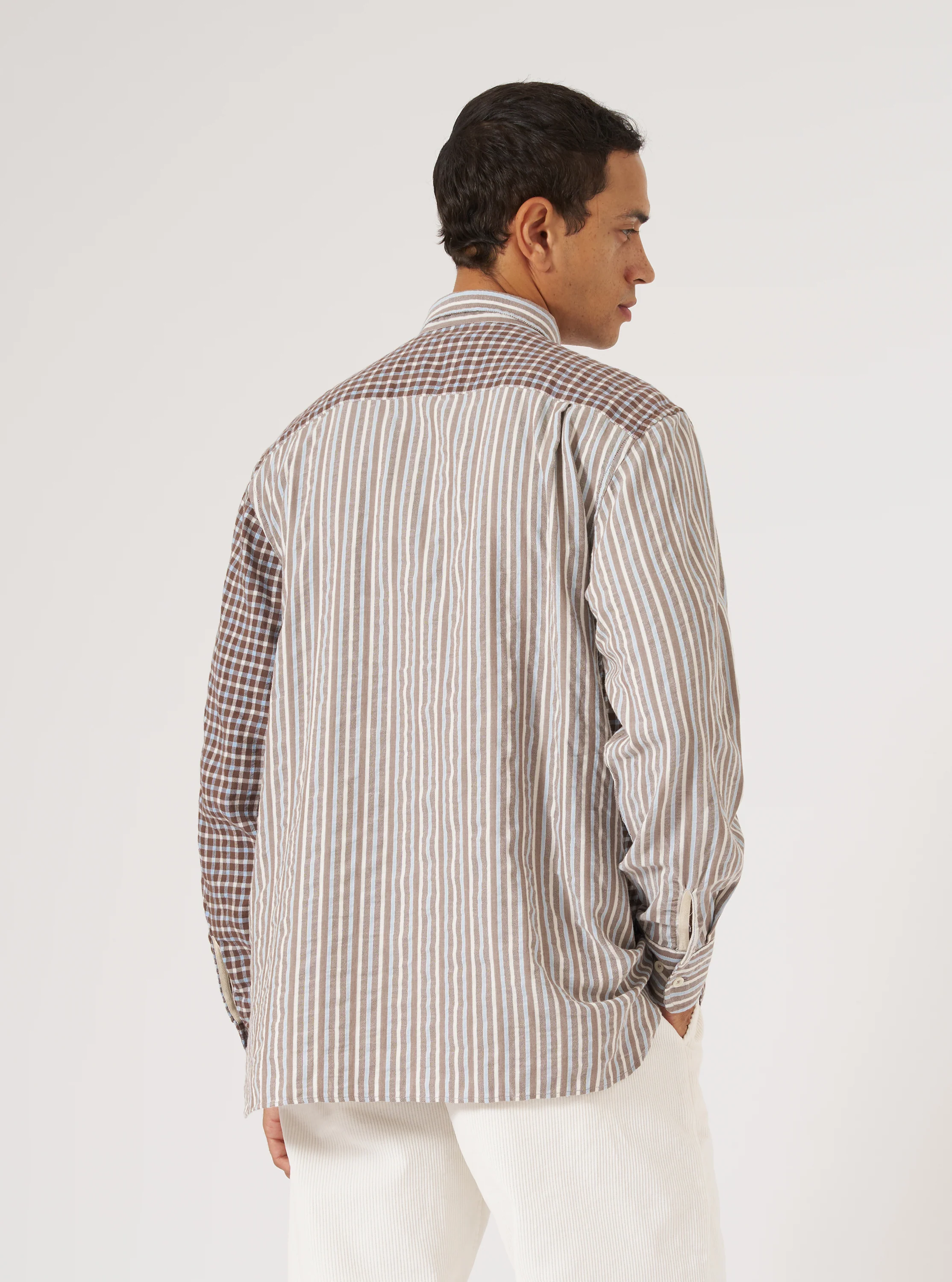 Brown Madison Check/Stripe Station Shirt - Image 3