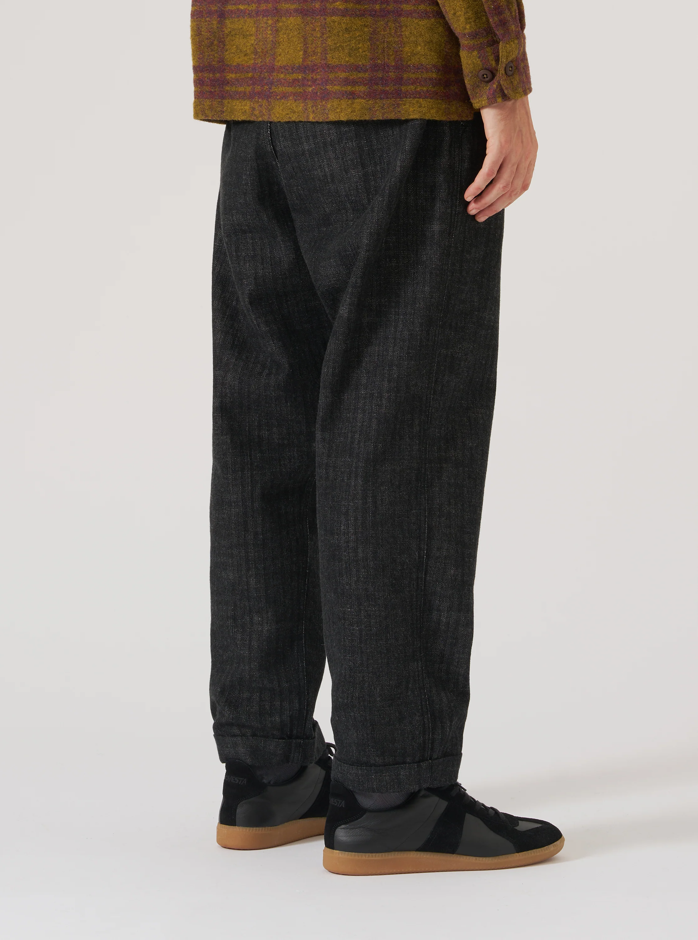 Black Italian Cotton Denim Super Chino - Image 3