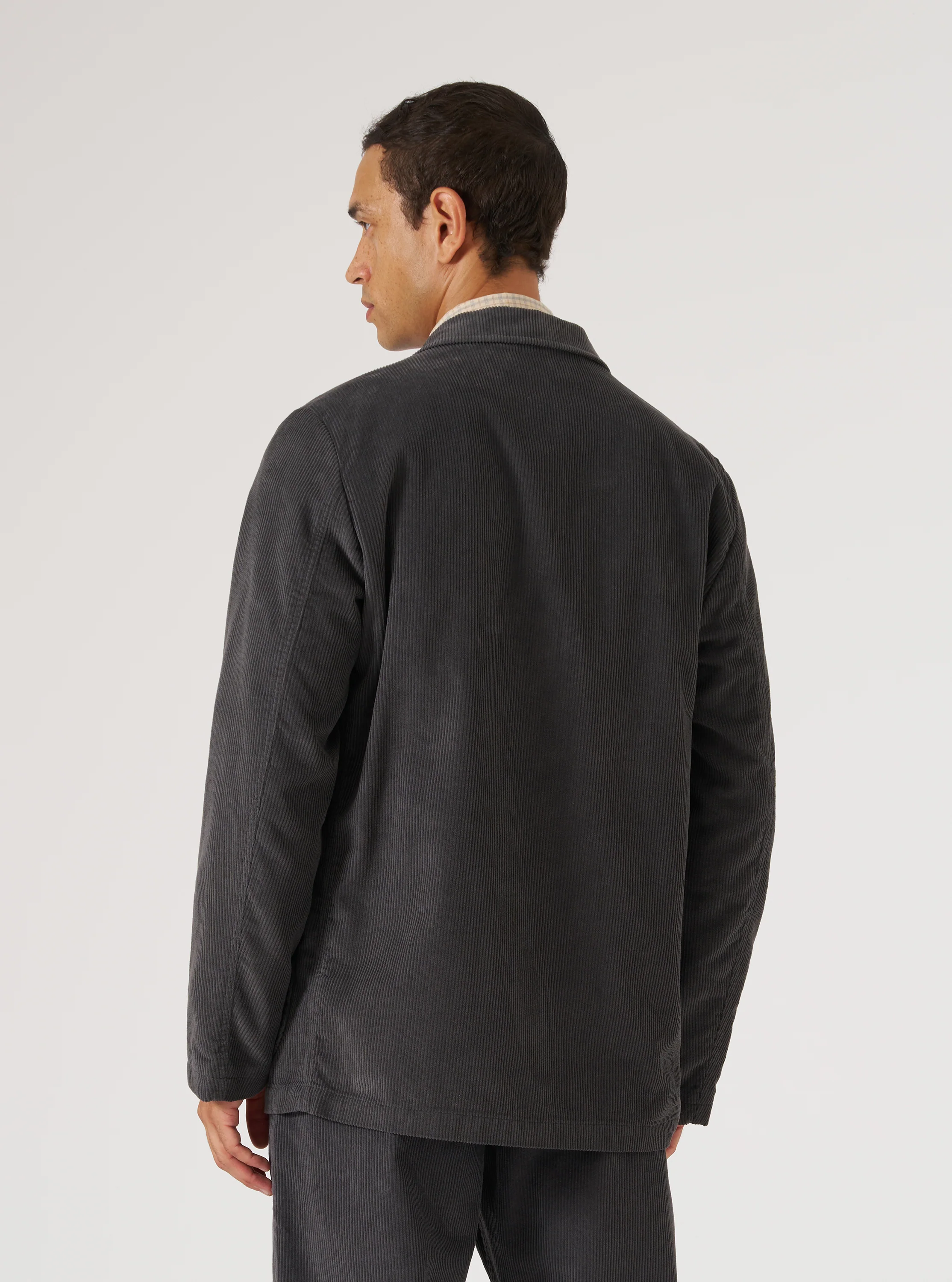 Charcoal Cord Three Button Jacket - Image 3
