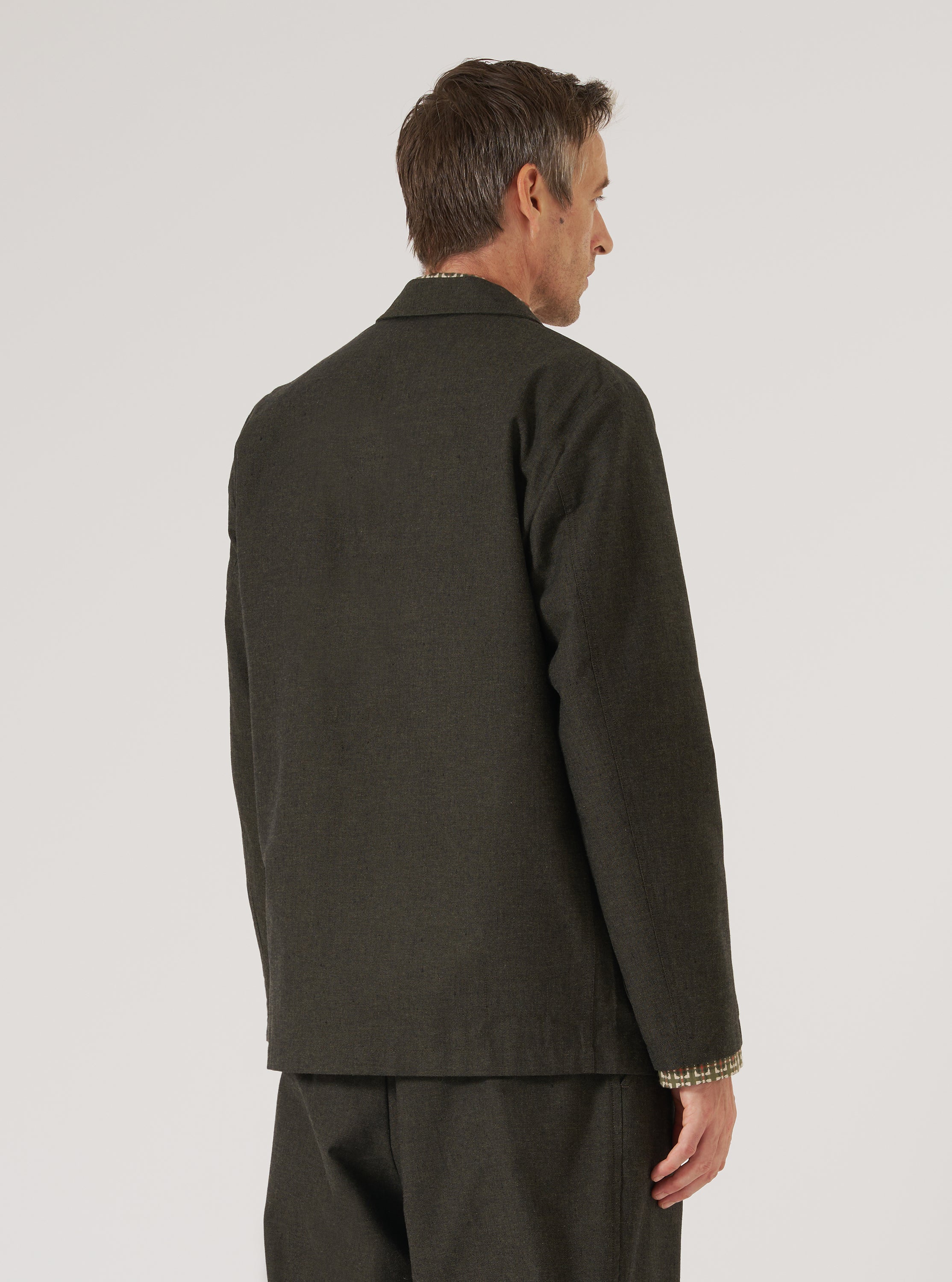 Olive Lucca Suiting Three Button Jacket - Image 3