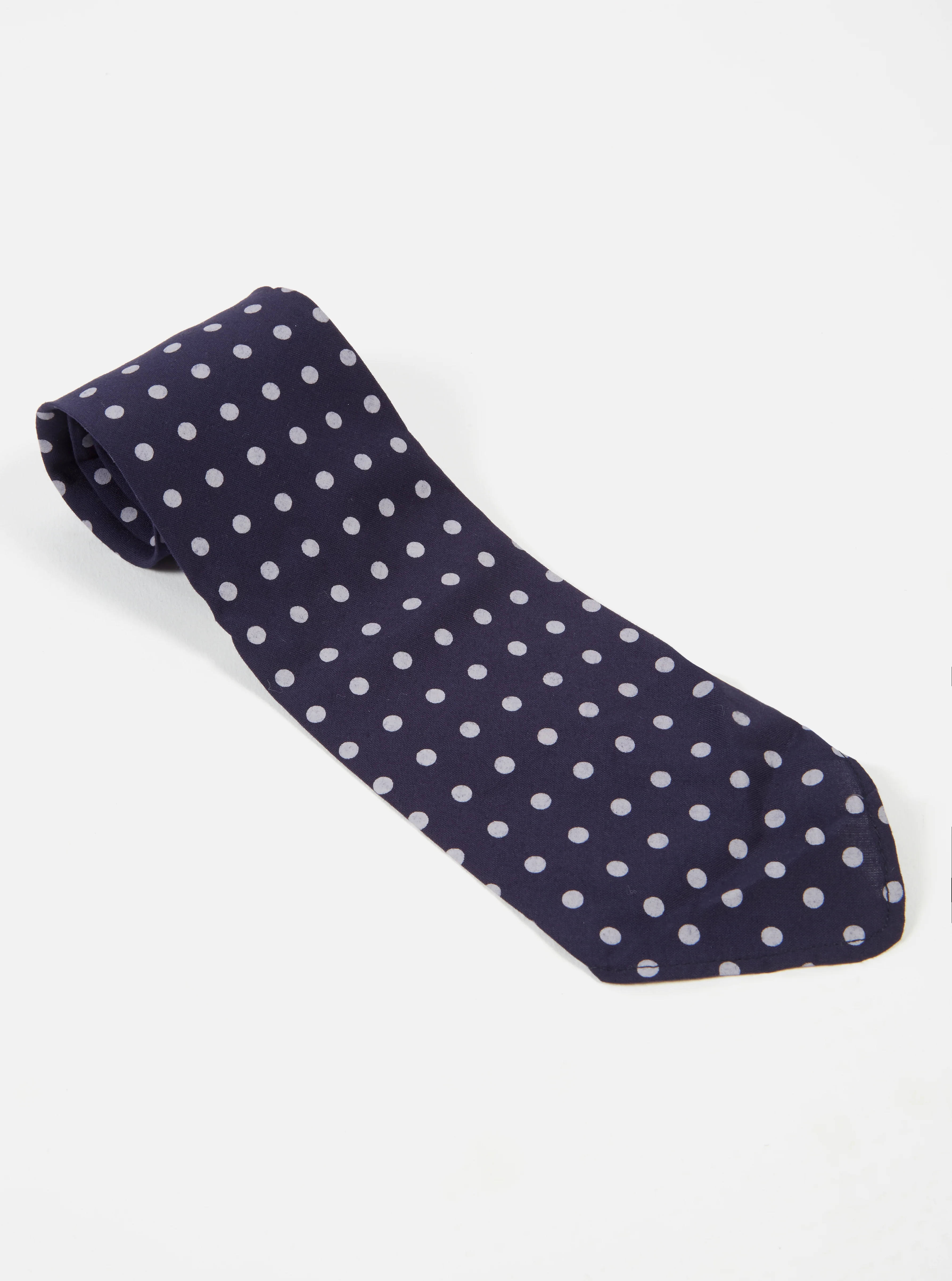Navy Dot Print Tie - Image 2