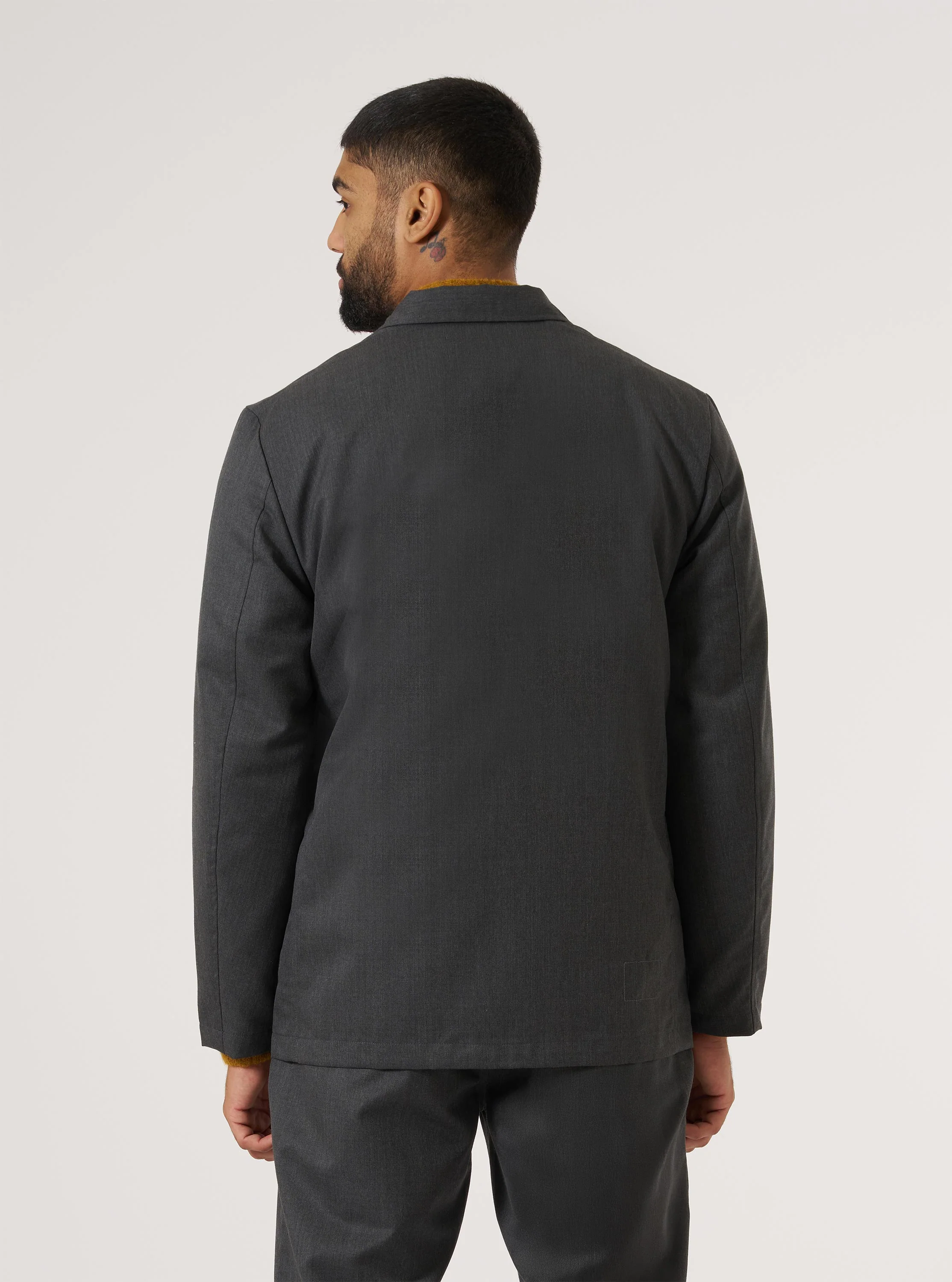 Charcoal Travel Suiting Two Button Jacket - Image 3