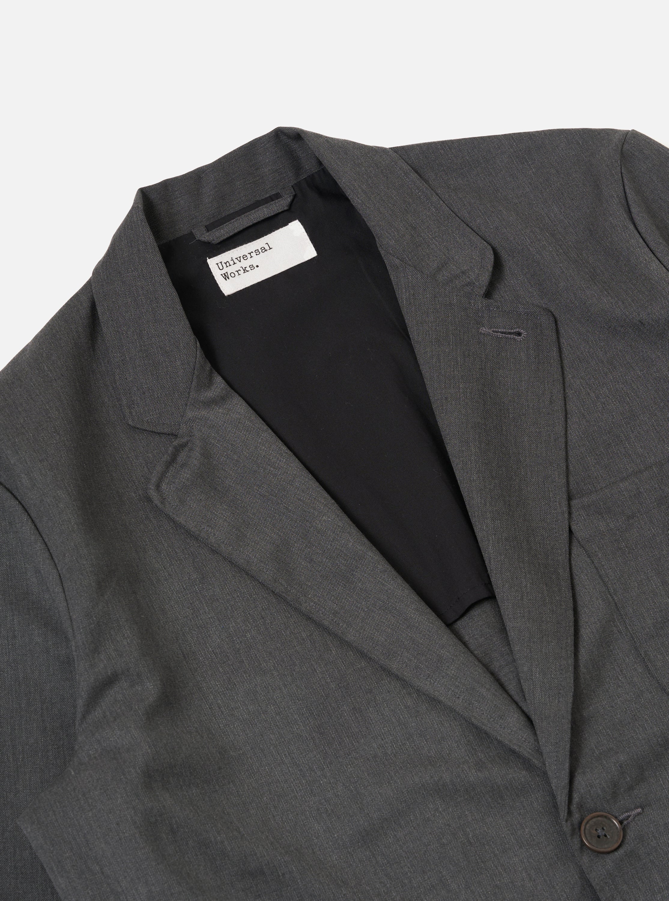 Charcoal Travel Suiting Two Button Jacket - Image 6