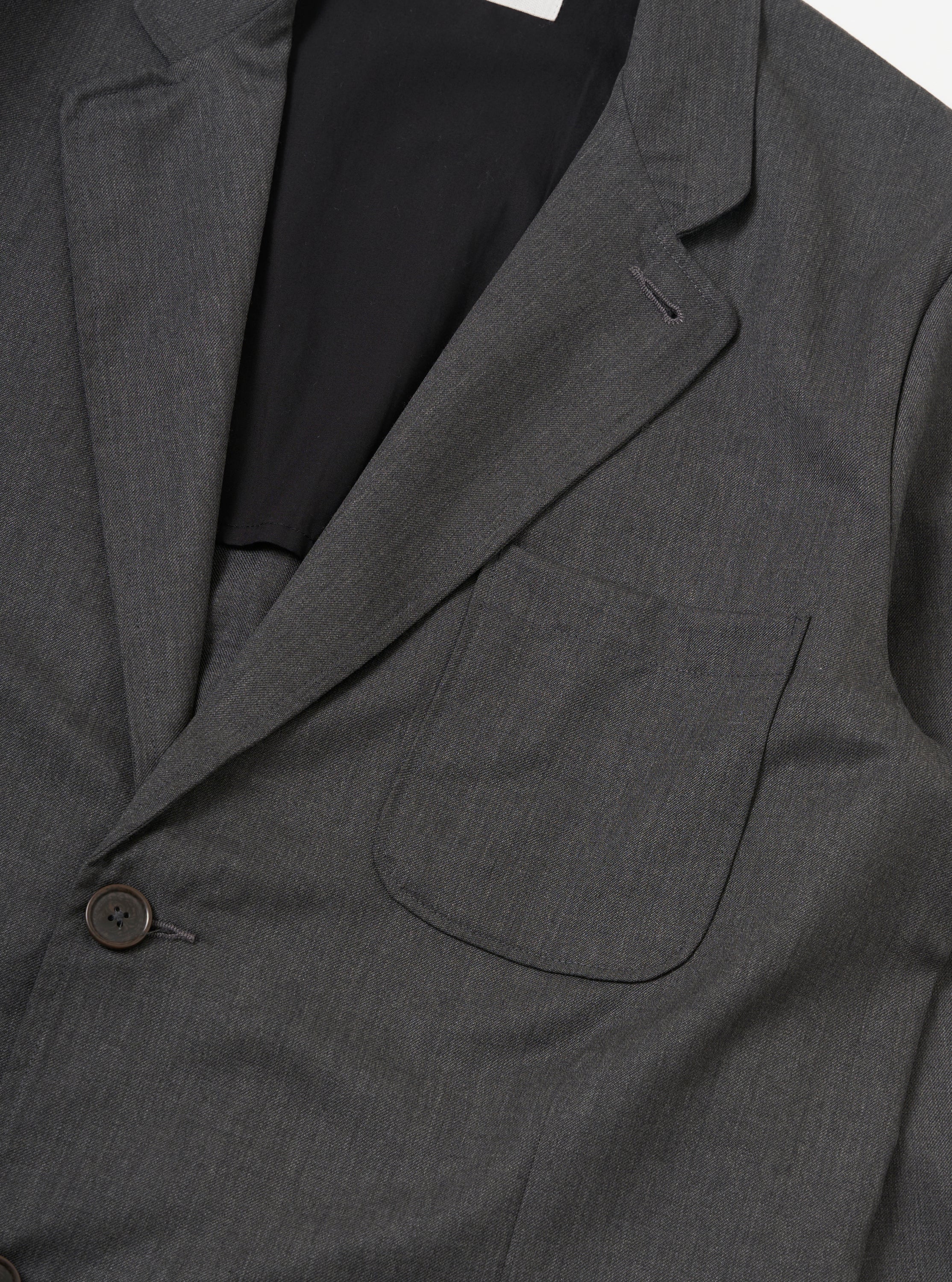 Charcoal Travel Suiting Two Button Jacket - Image 7