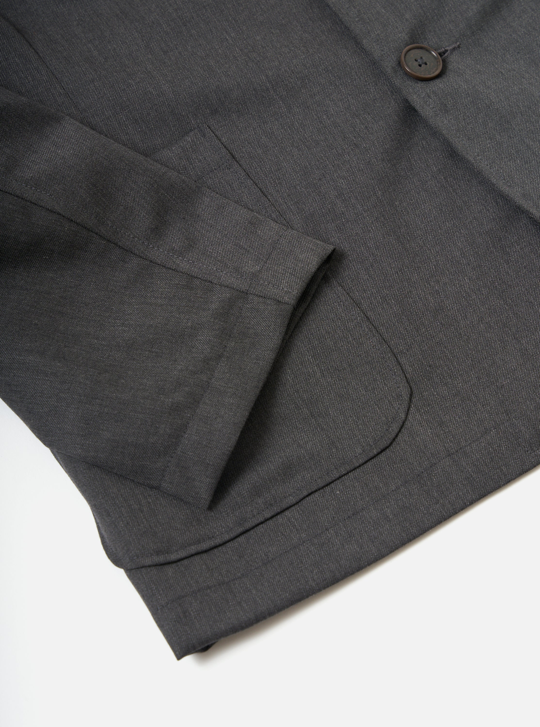 Charcoal Travel Suiting Two Button Jacket - Image 8