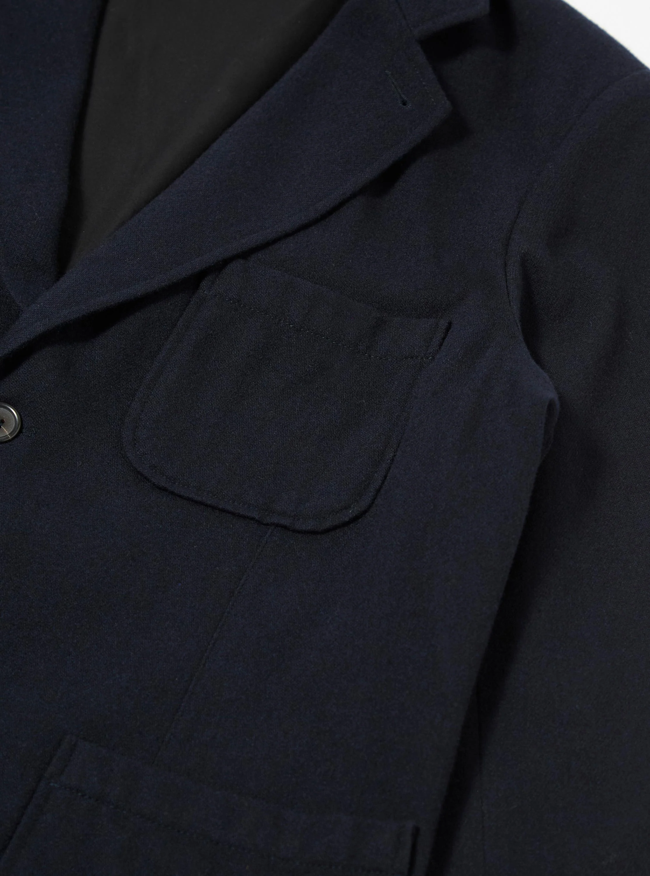 Dark Navy Soft Recycled Wool Two Button Jacket - Image 7