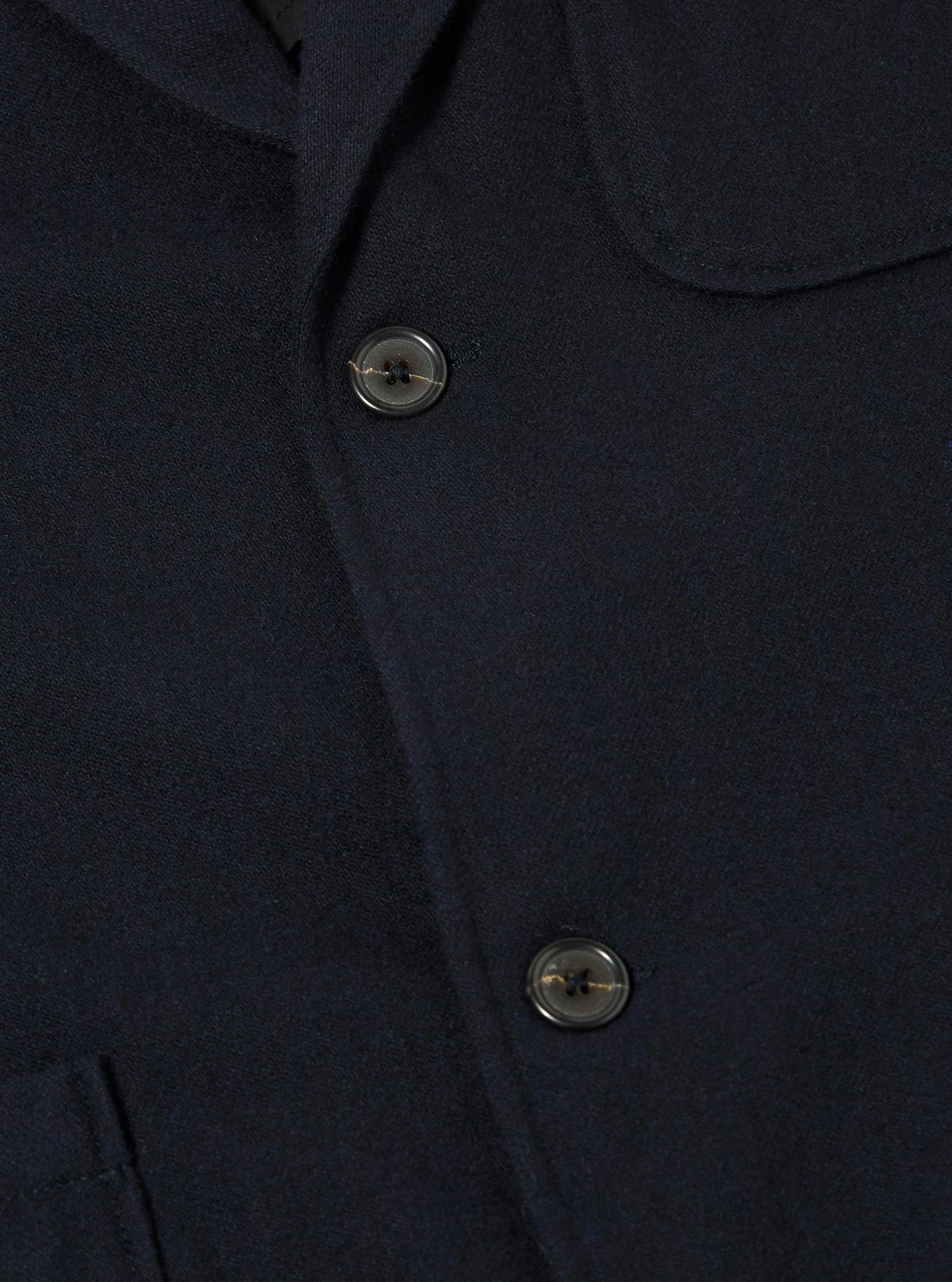 Dark Navy Soft Recycled Wool Two Button Jacket - Image 8