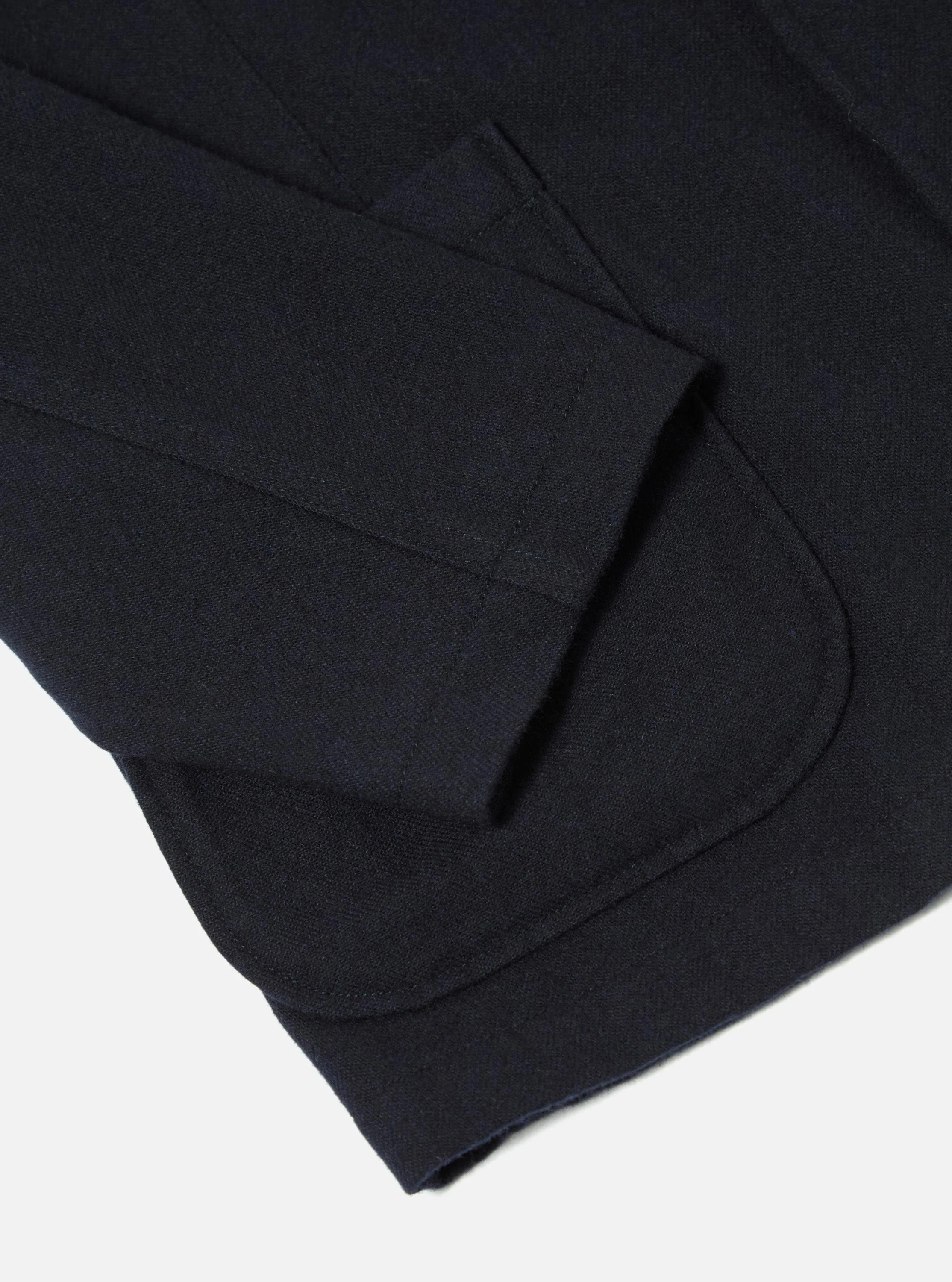 Dark Navy Soft Recycled Wool Two Button Jacket - Image 9