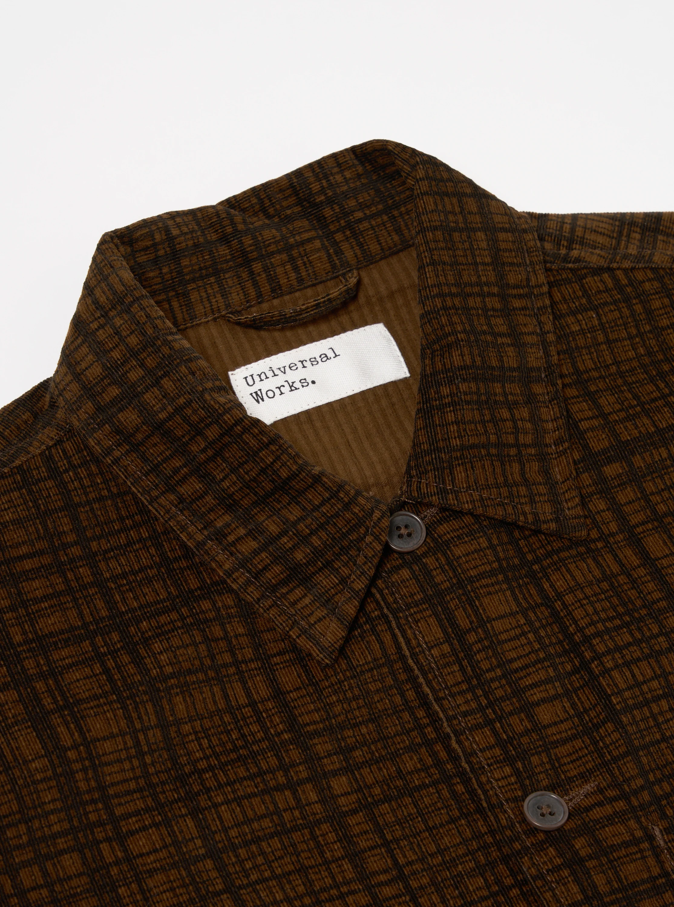 Brown Check Cord Seersucker Uniform Jacket - Image 4