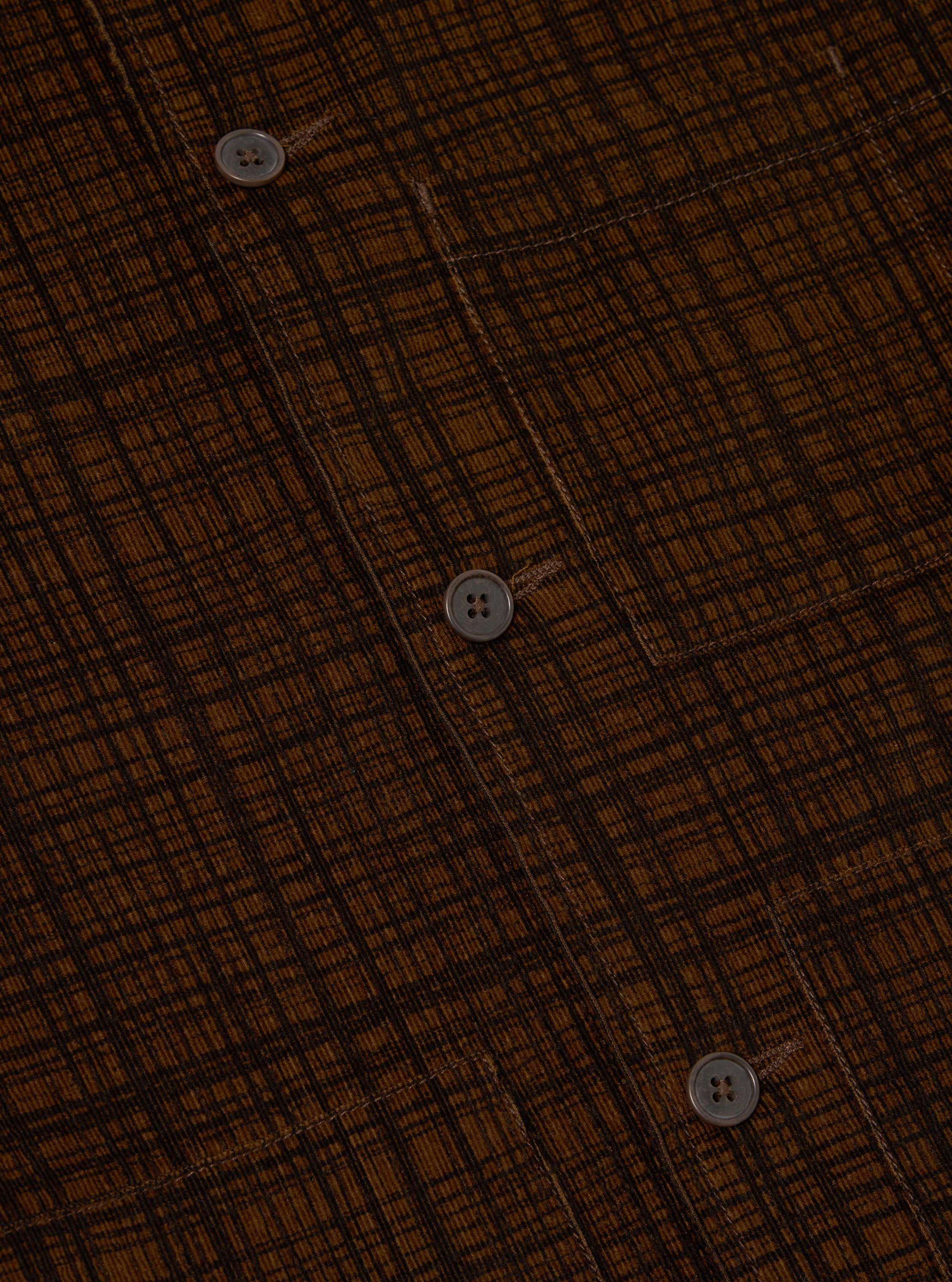 Brown Check Cord Seersucker Uniform Jacket - Image 5