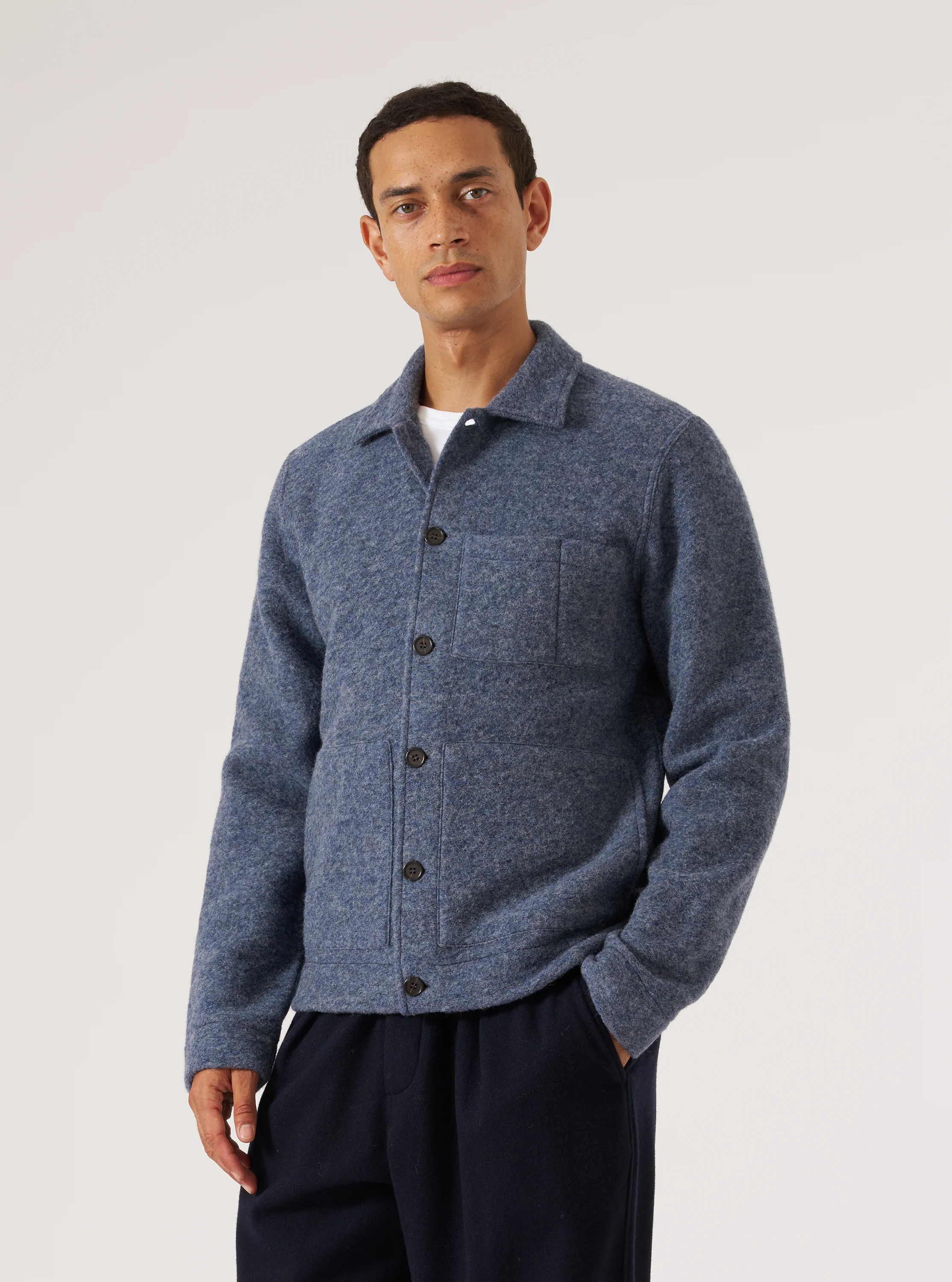 Slate Blue Wool Fleece Uniform Jacket - Image 2