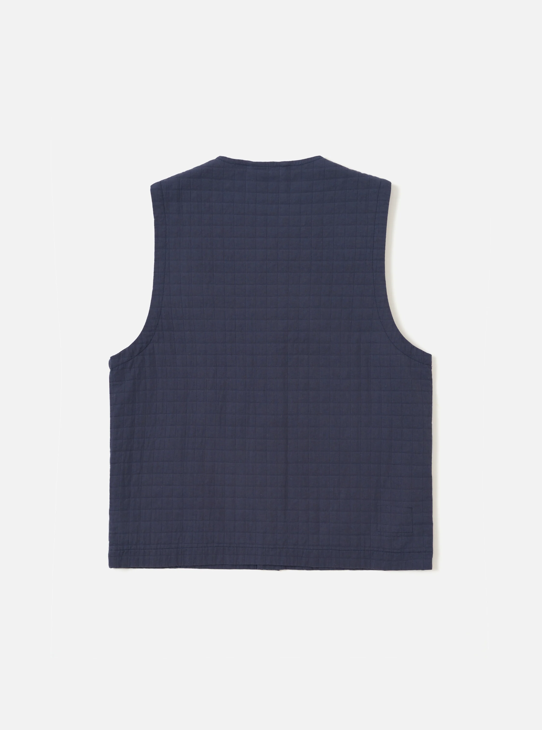 Navy Rahim Cotton Weekend Gilet - Image 5