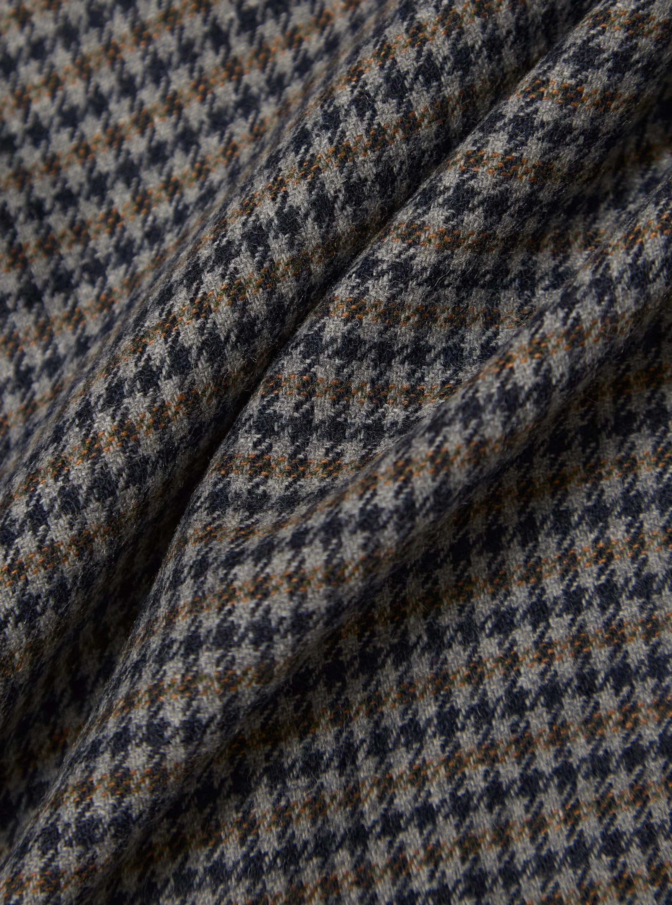 Charcoal Houndstooth Wool Mix Windcheater - Image 4