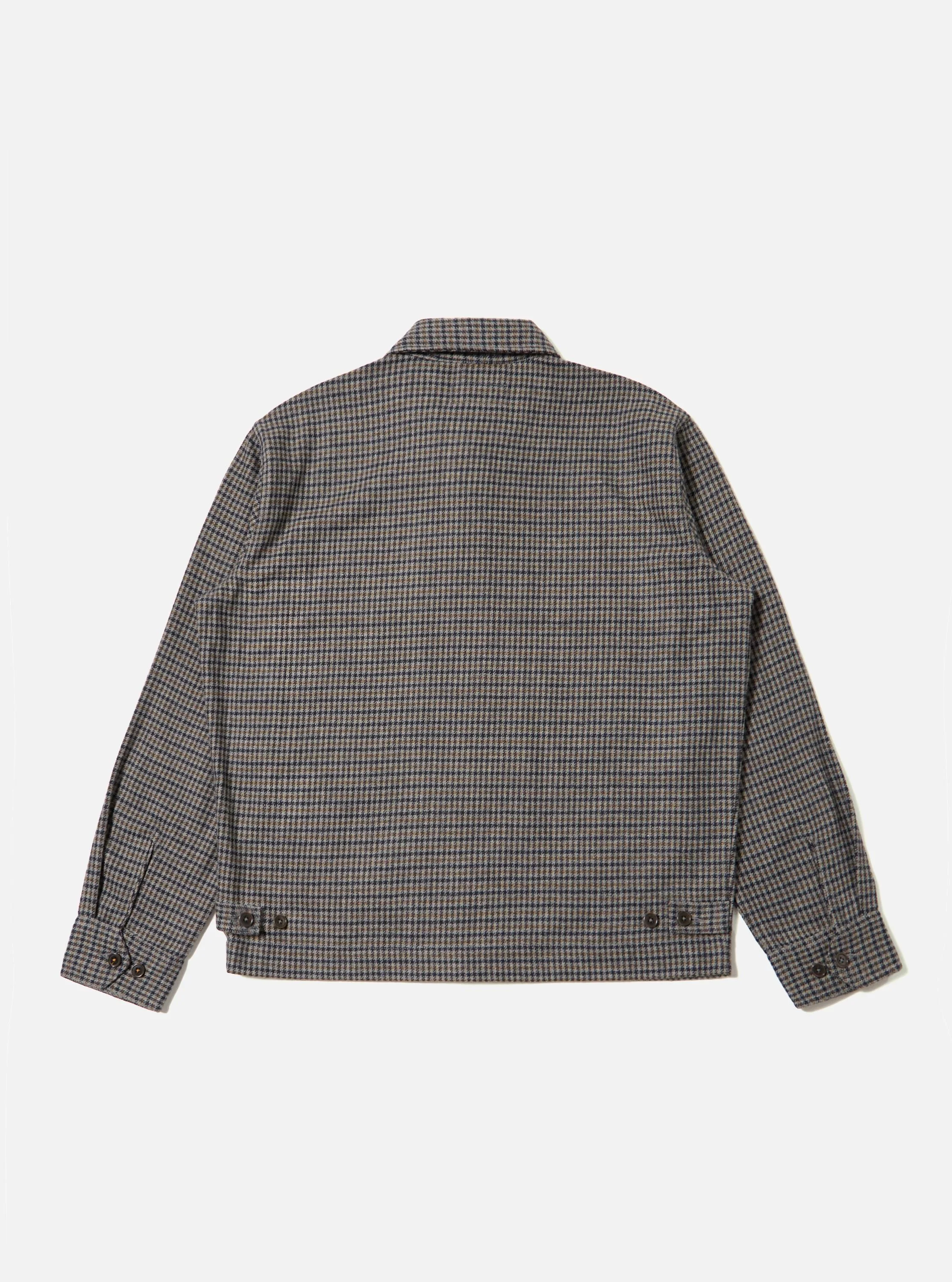 Charcoal Houndstooth Wool Mix Windcheater - Image 5
