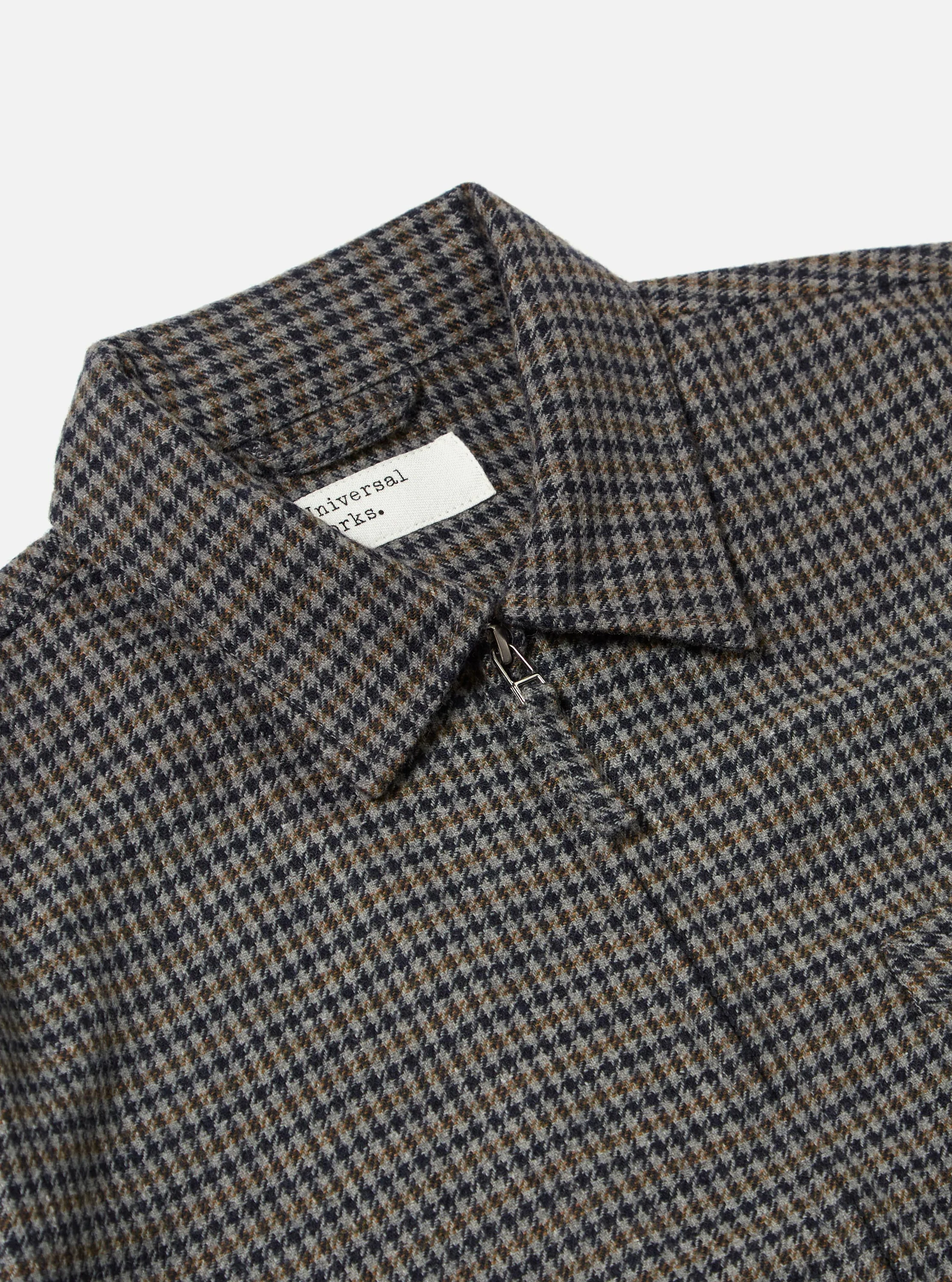 Charcoal Houndstooth Wool Mix Windcheater - Image 6
