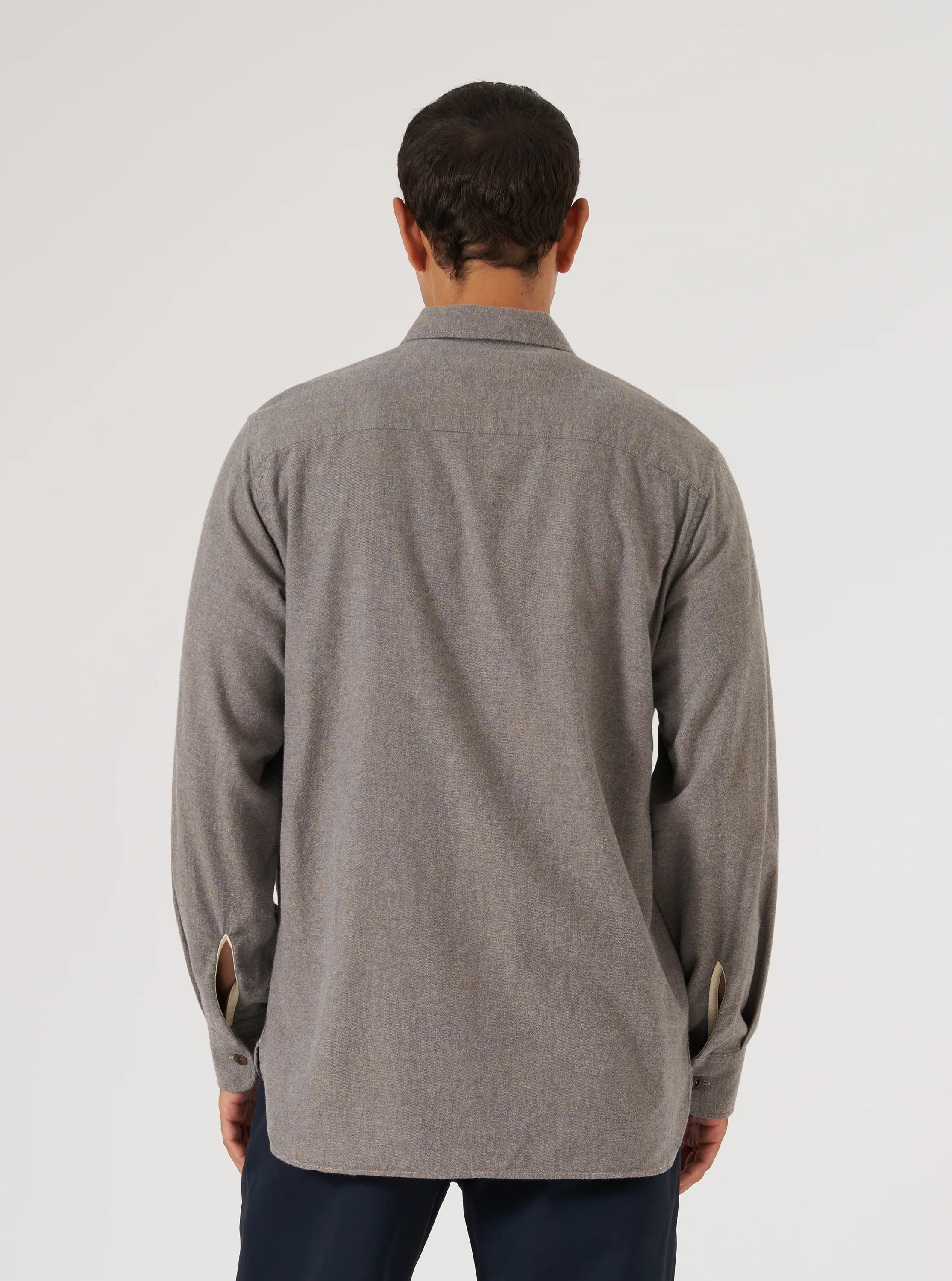 Brown Brushed Flannel Work Shirt - Image 3