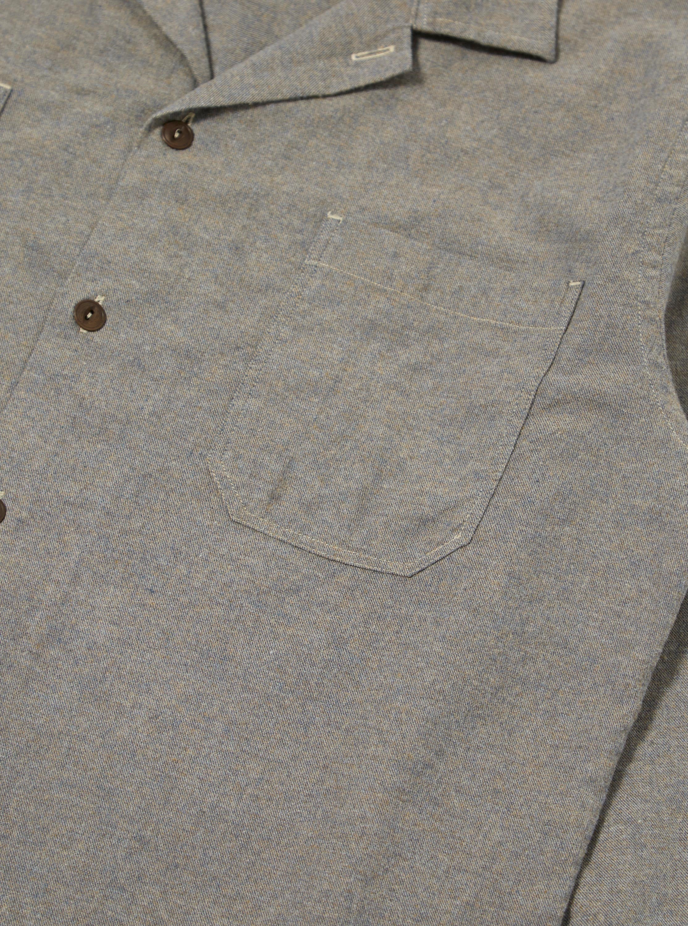 Brown Brushed Flannel Work Shirt - Image 7