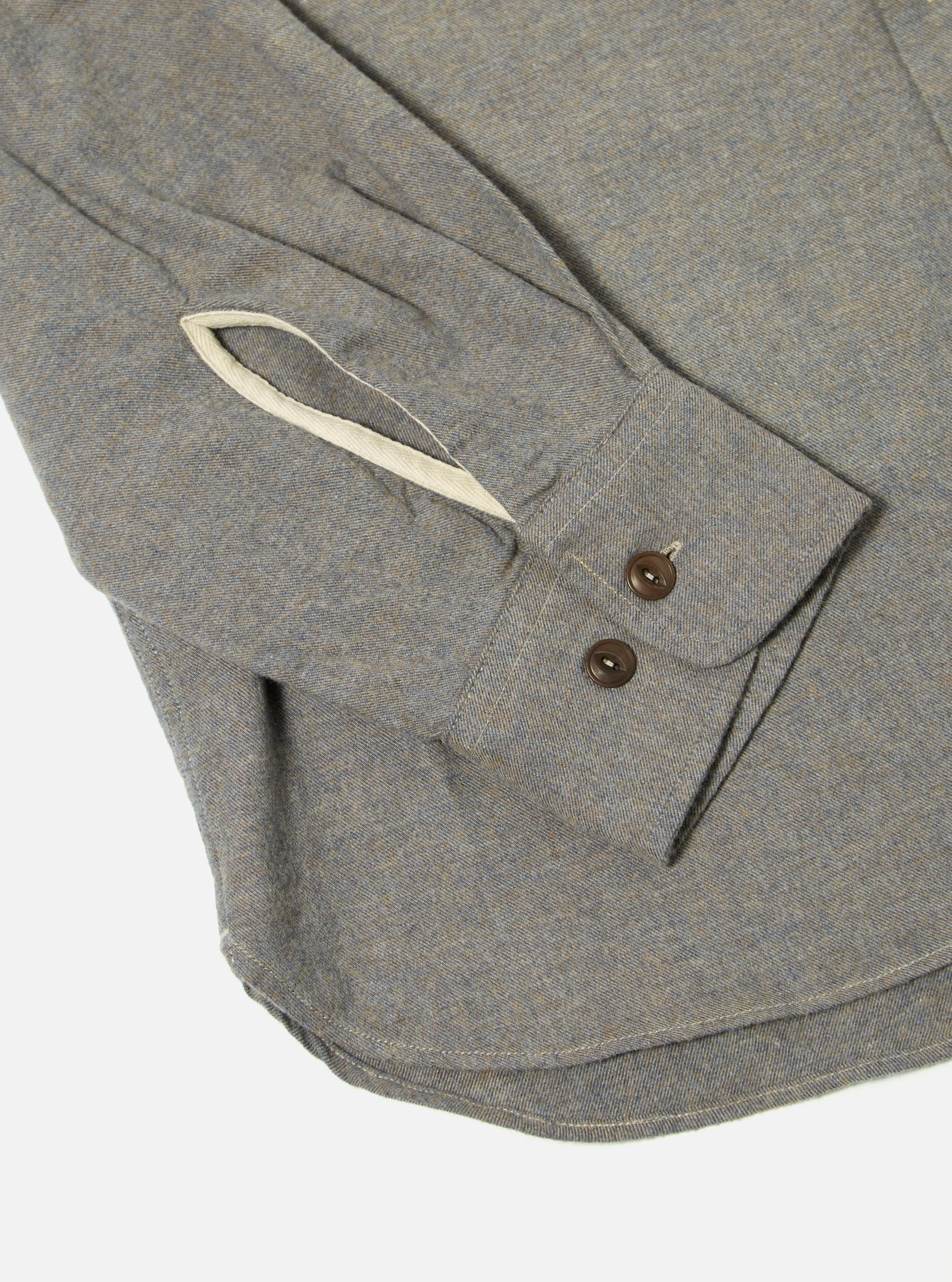 Brown Brushed Flannel Work Shirt - Image 9