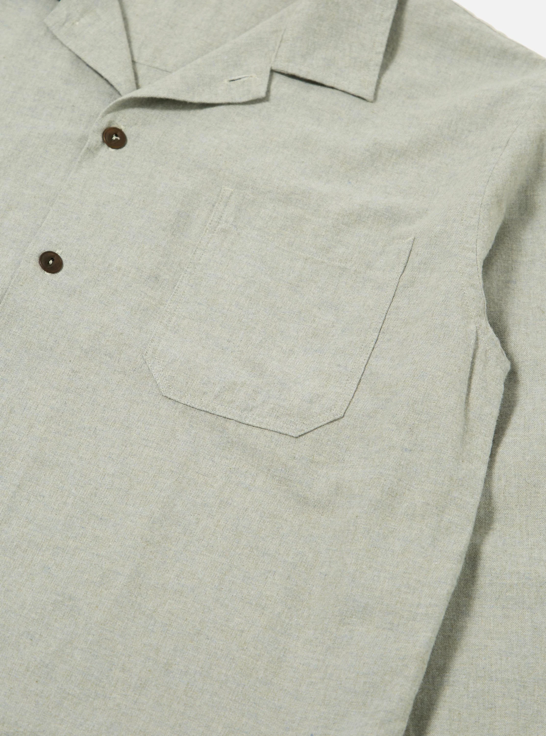 Grey Brushed Flannel Work Shirt - Image 7