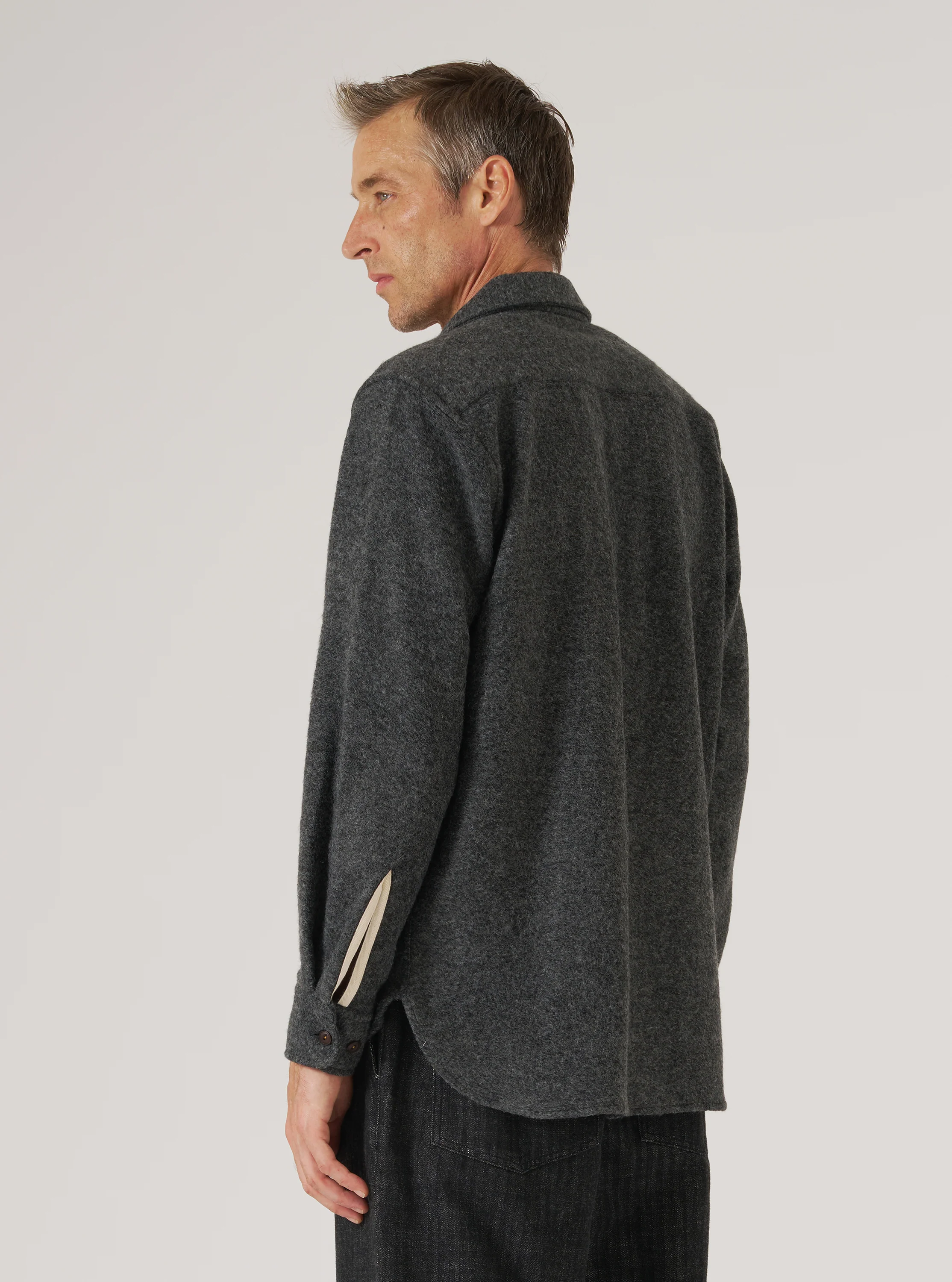 Grey Dam Marl Work Shirt - Image 3