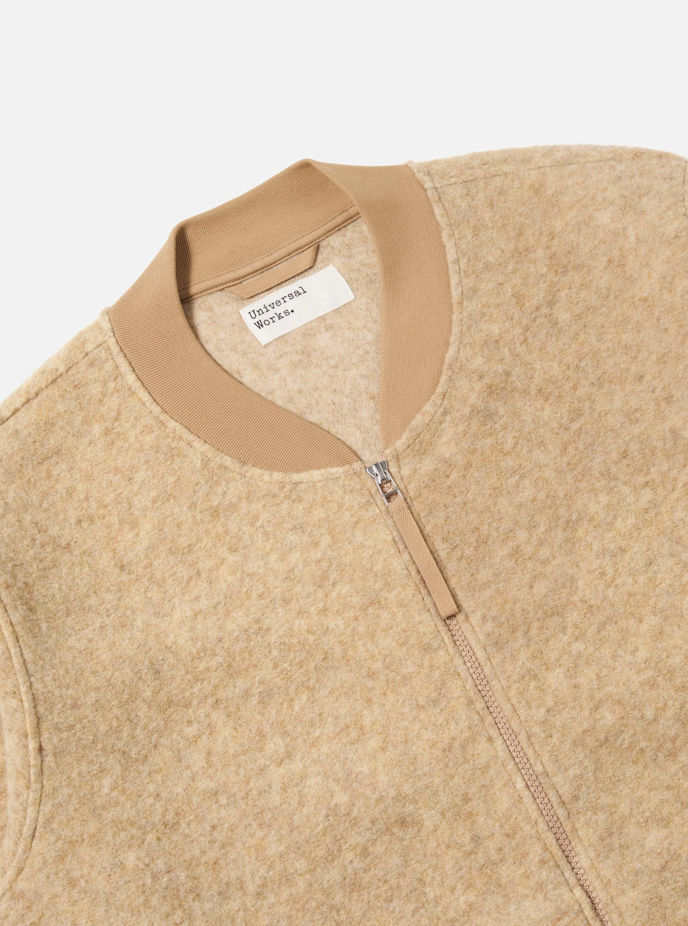 Fawn Wool Fleece Zip Bomber - Image 6