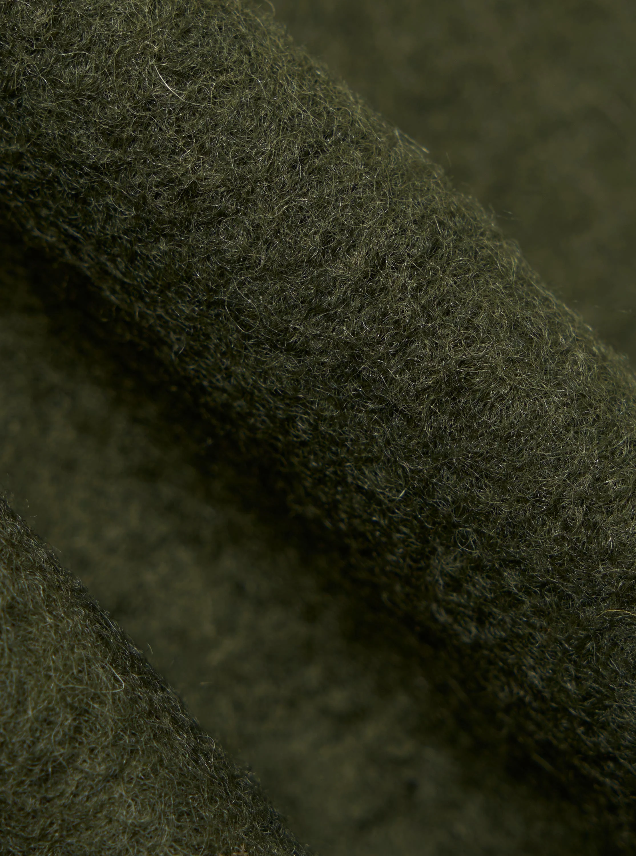Olive Wool Fleece Zip Bomber - Image 4