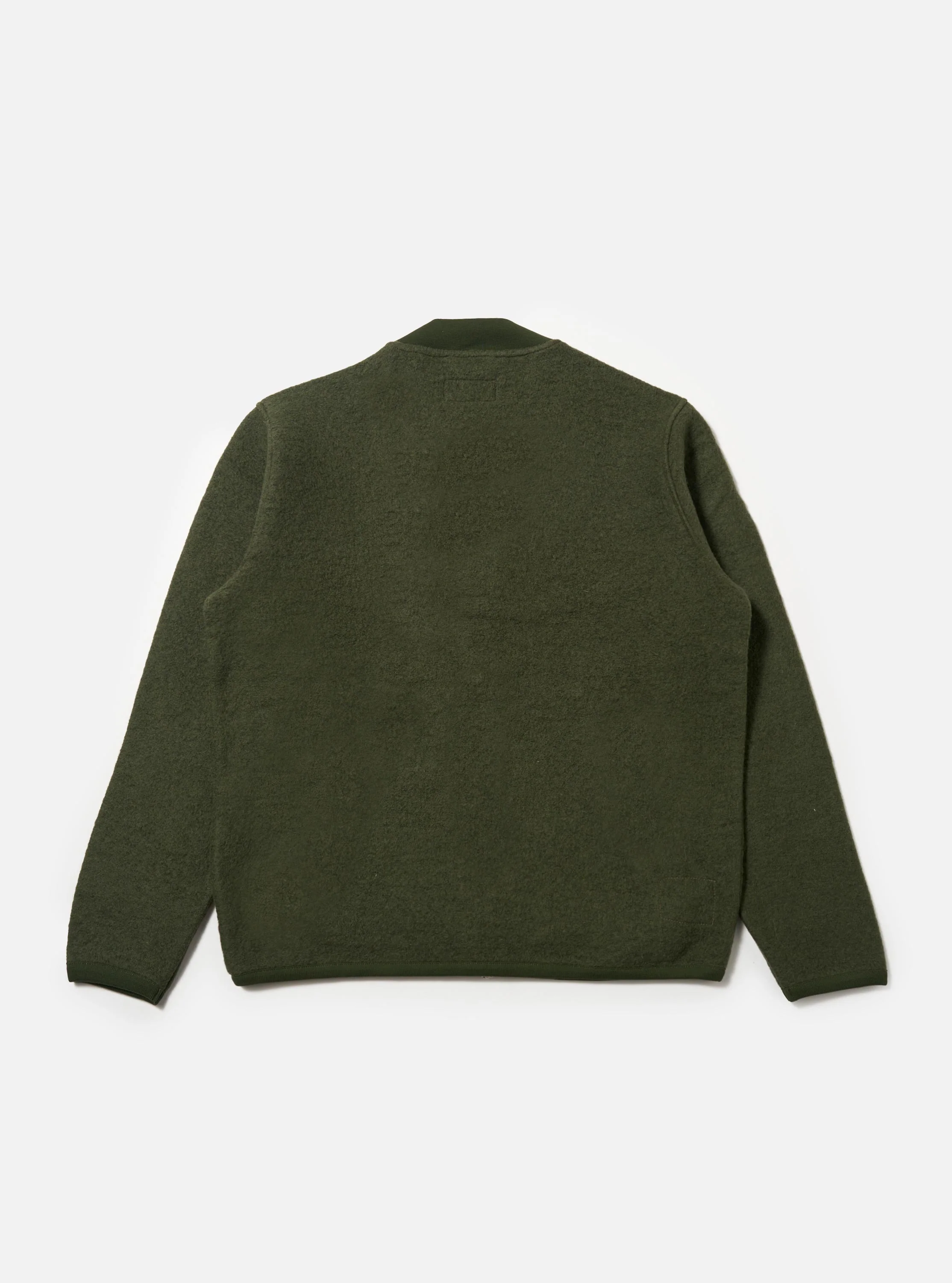 Olive Wool Fleece Zip Bomber - Image 5