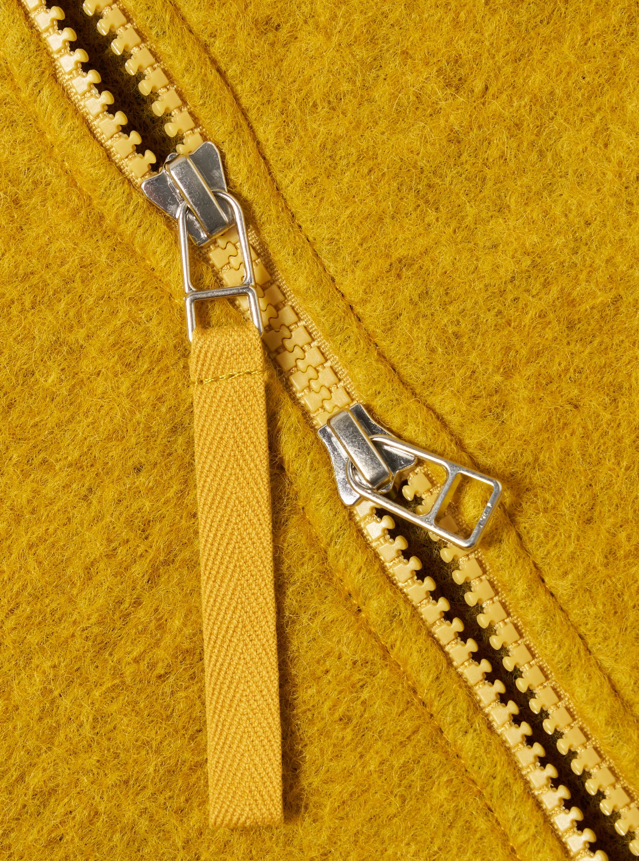 Yellow Wool Fleece Zip Bomber - Image 7
