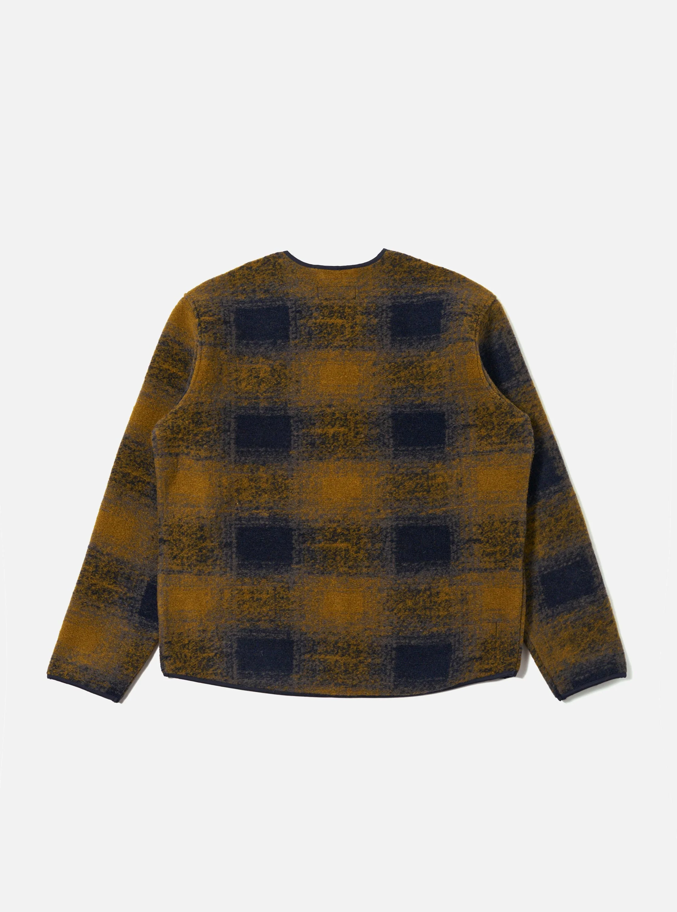 Navy Check Techno Melton Check Zip Liner Jacket - Image 5