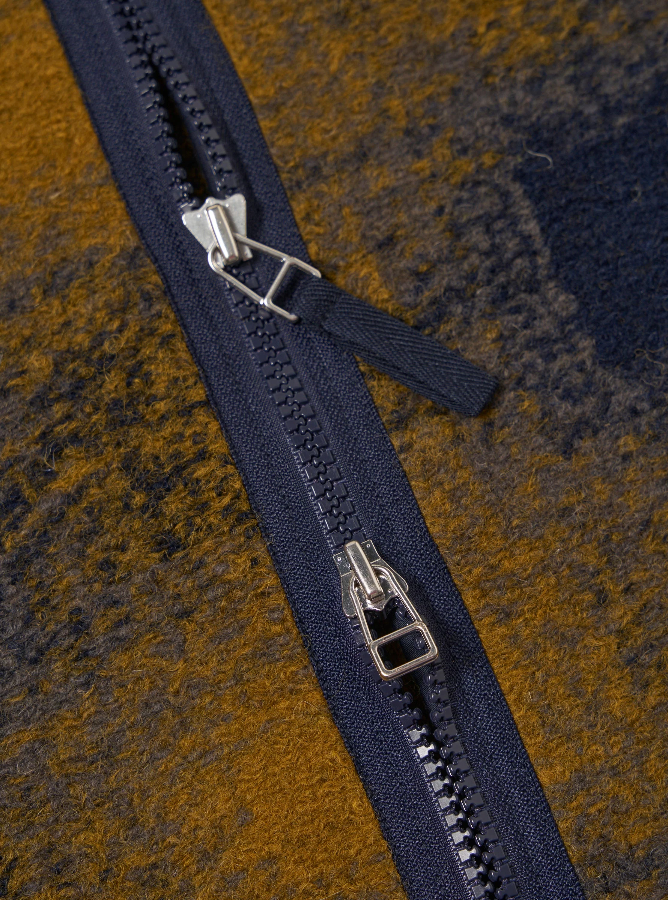 Navy Check Techno Melton Check Zip Liner Jacket - Image 7