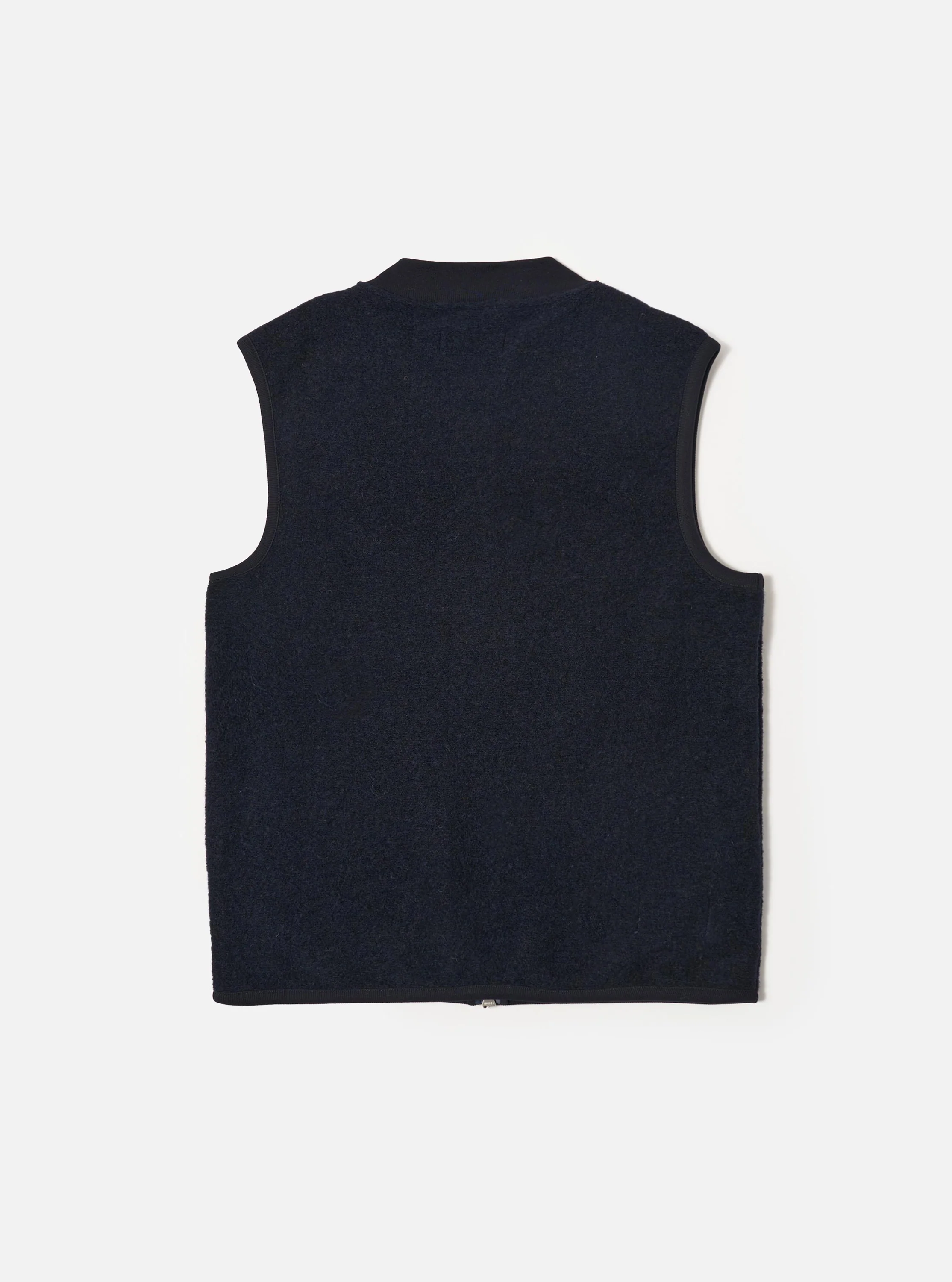 Navy Wool Fleece Zip Waistcoat - Image 5