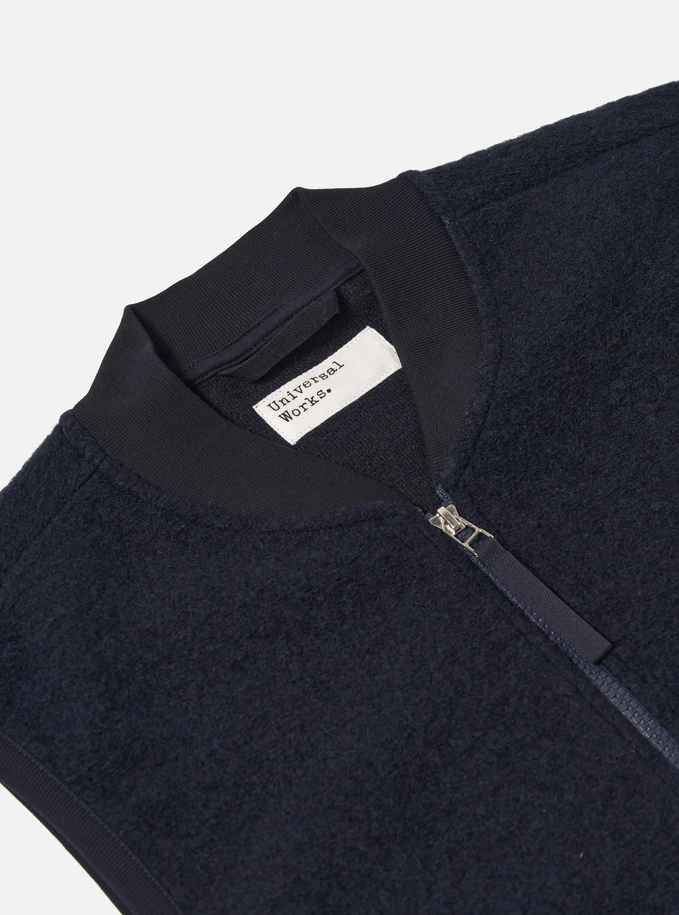 Navy Wool Fleece Zip Waistcoat - Image 6