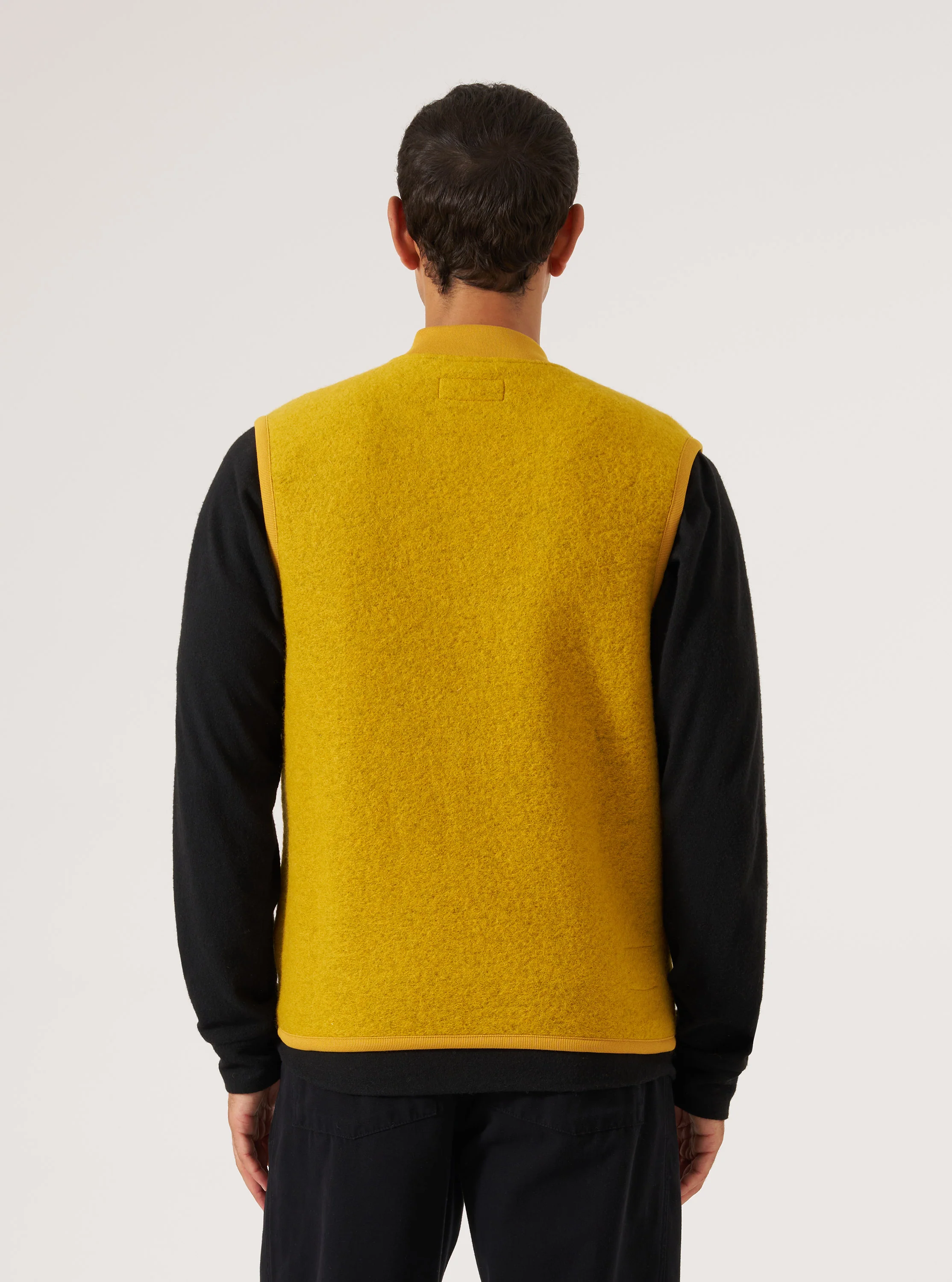 Yellow Wool Fleece Zip Waistcoat - Image 3